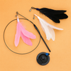 Eurilo™ Cat Feather Teaser Toy – Suction Cup Wand with Bell & Replaceable Head